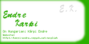 endre karpi business card