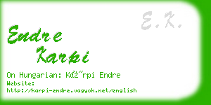 endre karpi business card